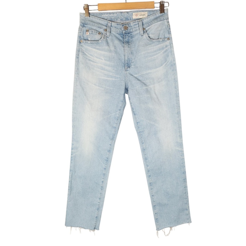 AG Adriano Goldschmied Saige Crop High-Rise Straight Jeans Women's 27 Blue Light